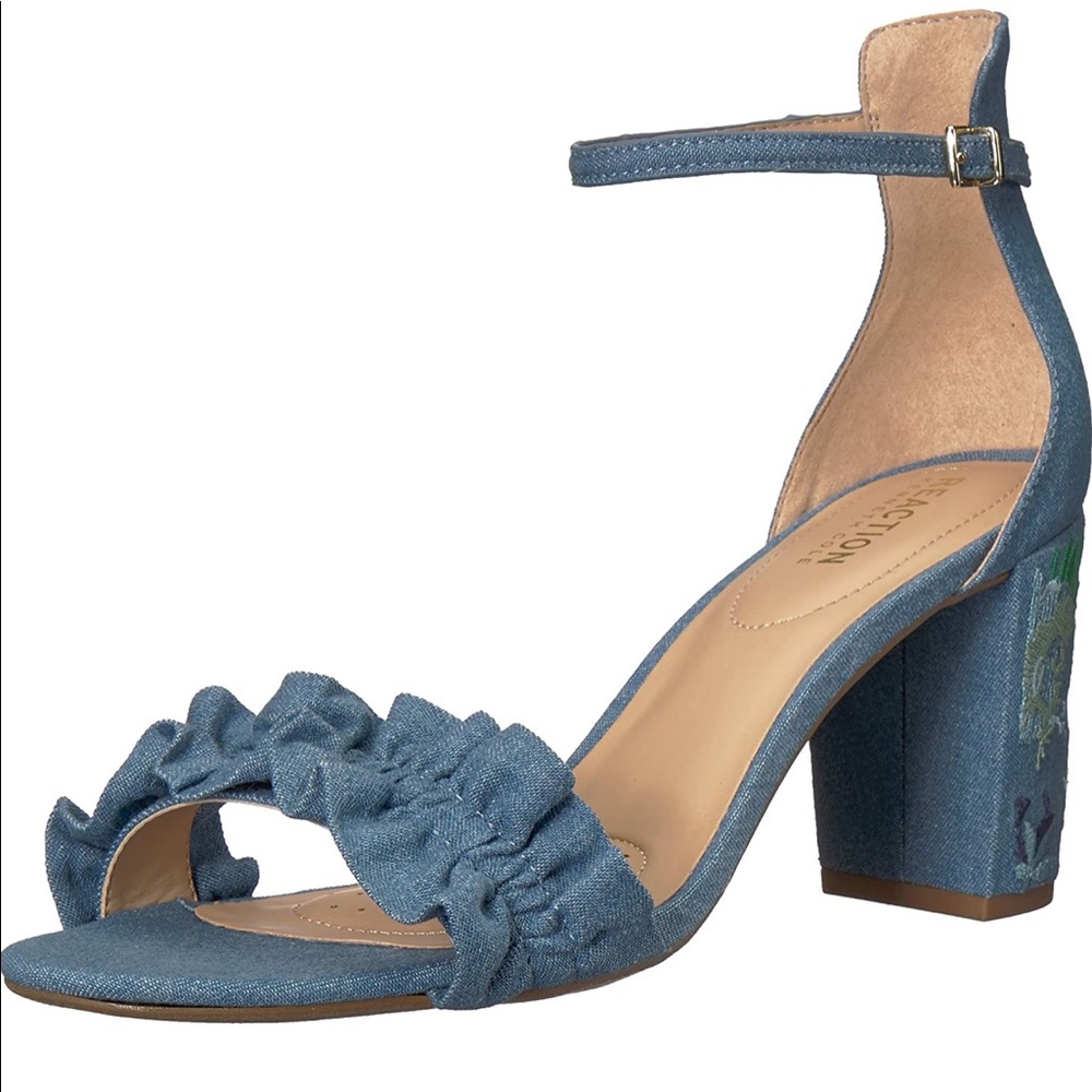 Kenneth Cole Reaction Blue  Denim Block Heels